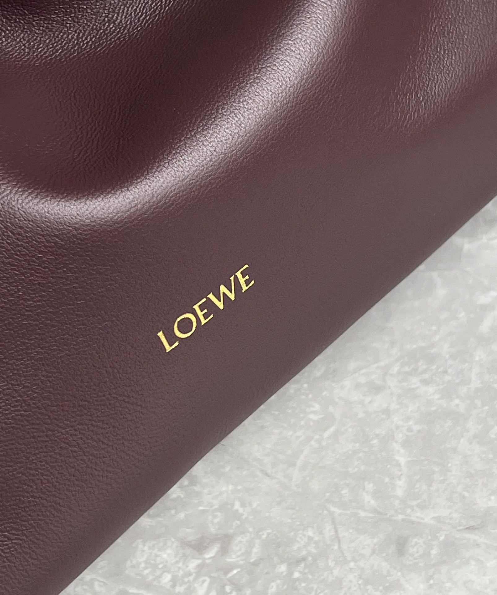 Loewe Medium Flamenco Purse in Mellow Nappa Lambskin Dark Burgundy